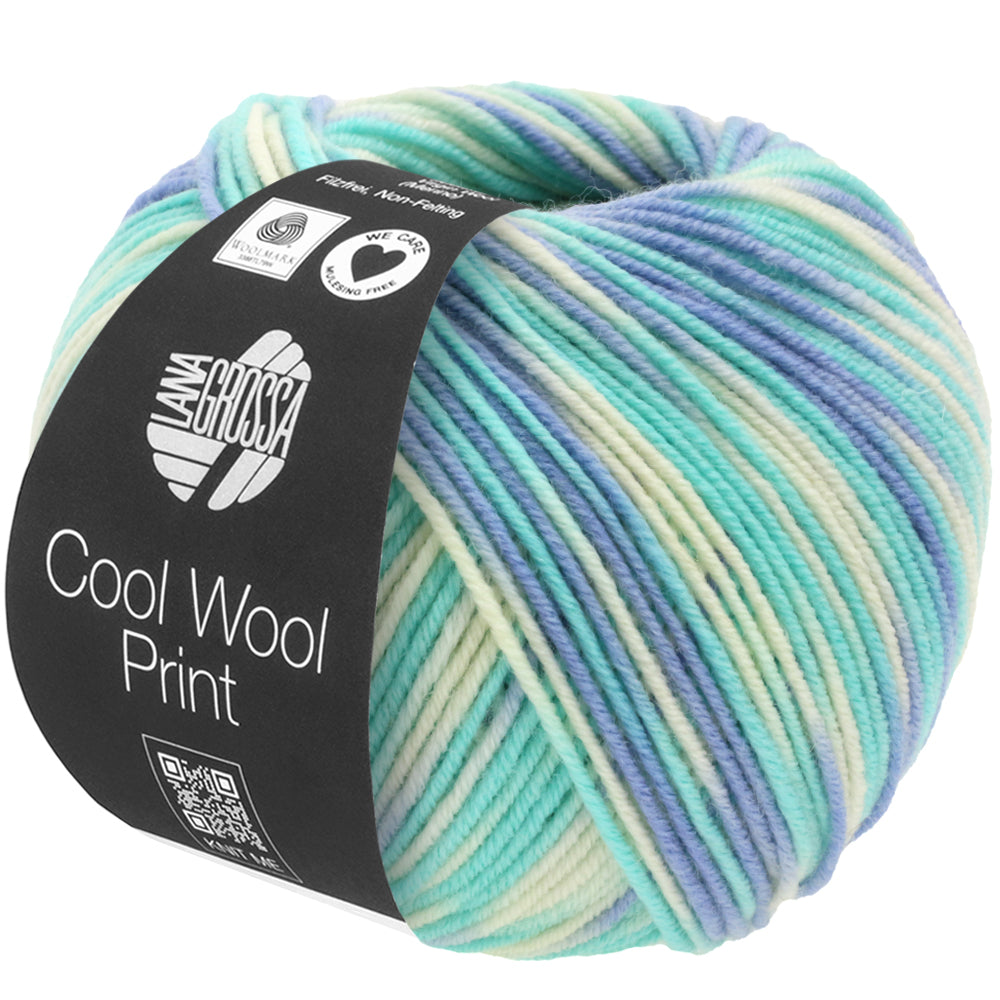COOL WOOL PRINT Himmelblau
