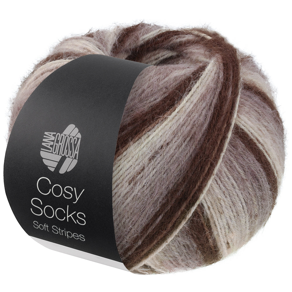 COSY SOCKS SOFT STRIPES Mokka