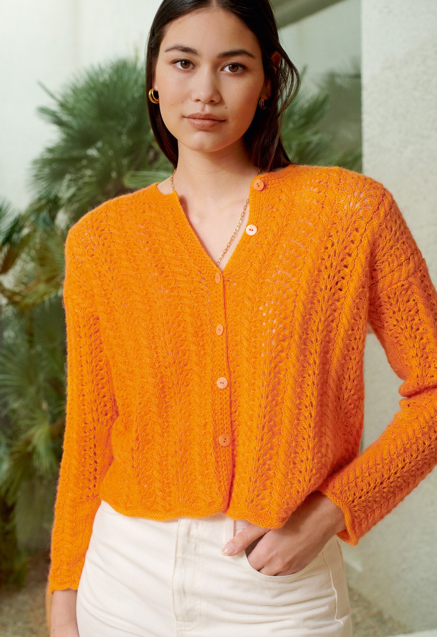 CARDIGAN IM AJOURMUSTER · ECOPUNO