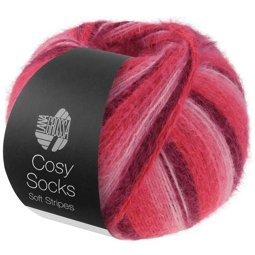 COSY SOCKS SOFT STRIPES - Bordeaux/Rosa/Himbeer/Pink