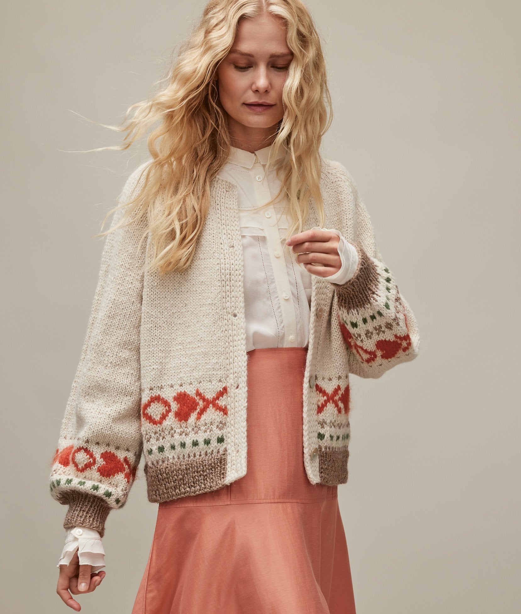 Cardigan · Natural Lama Chunky & Mohair di Gio