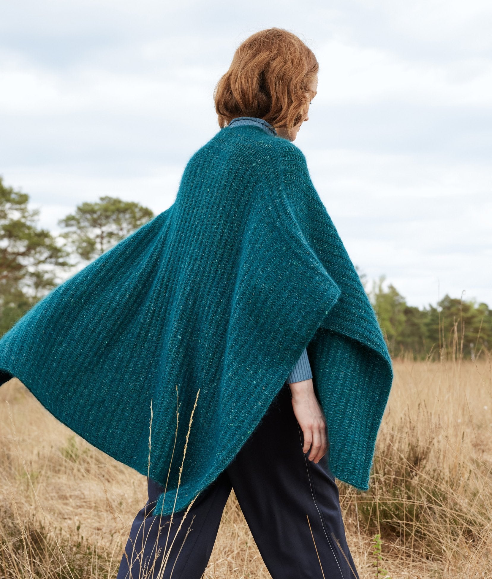 Poncho · Cashmere 16 Fine & Natural Superkid Tweed