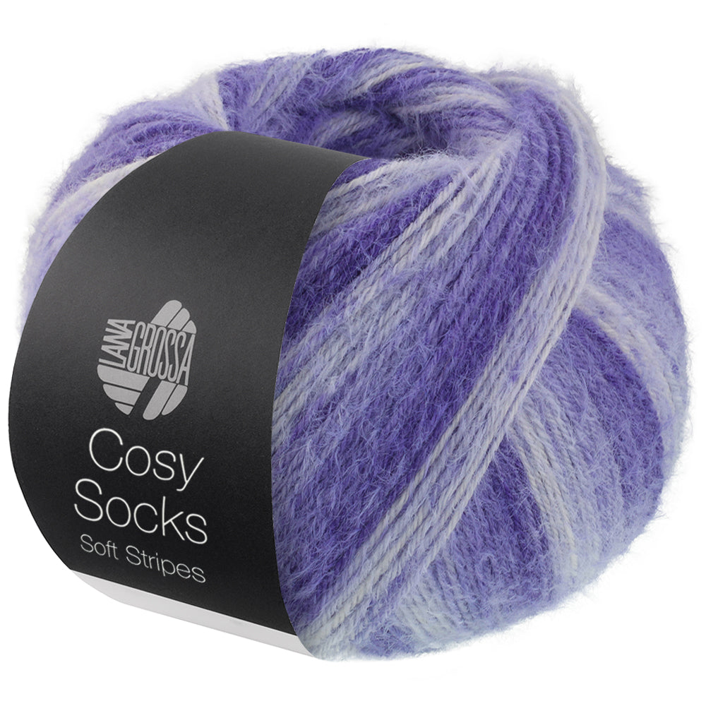 COSY SOCKS SOFT STRIPES - Blauviolett/Veilchenblau/Zartviolett/Weiß