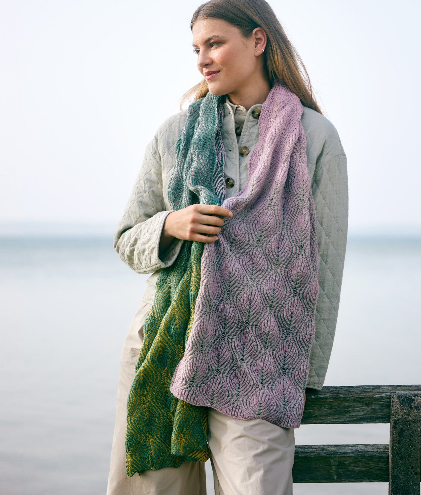 Schal · Merino Lace Aquarell & Cool Wool Lace