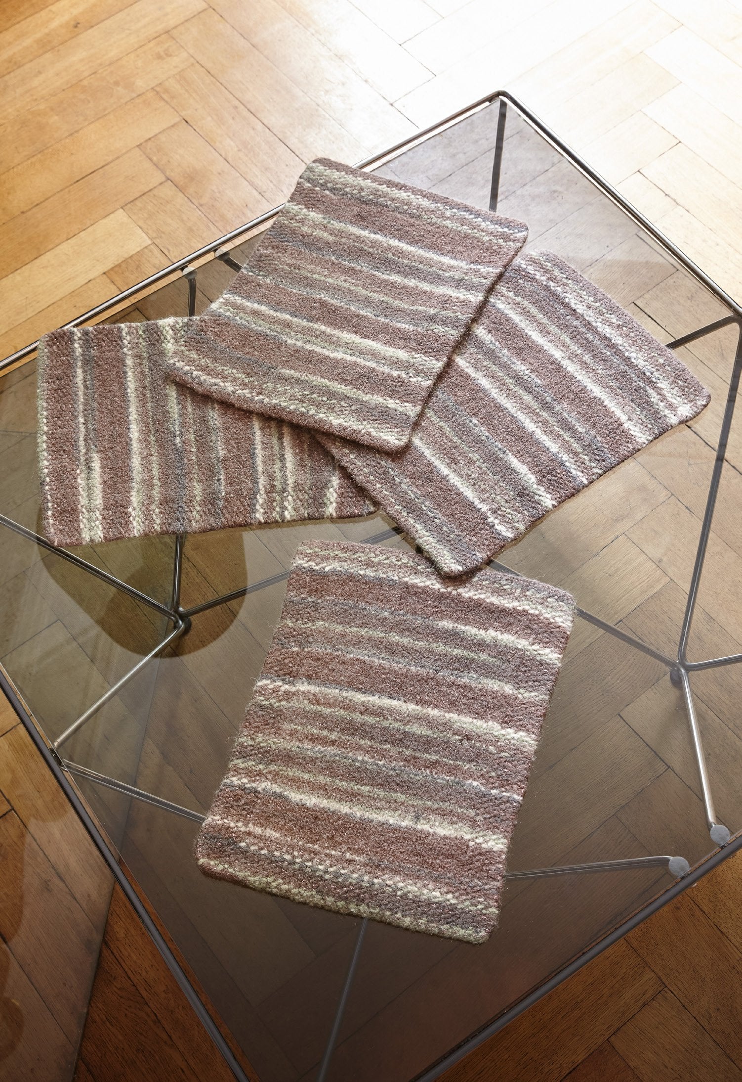VIER TISCHSETS · FELTRO FUMO & BRILLINO