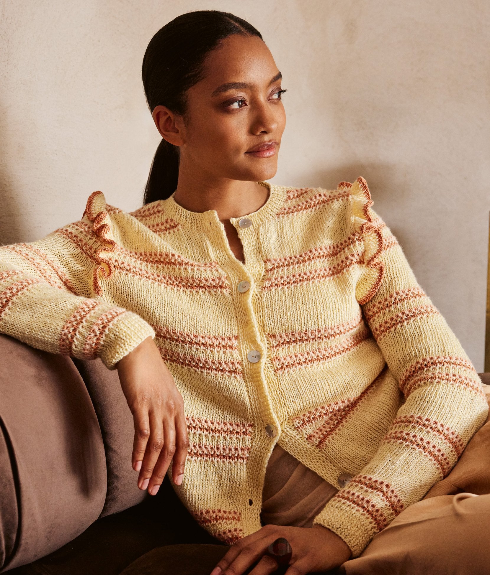 CARDIGAN · ECOPUNO, TENCELLINO & FILO PAILLETTES