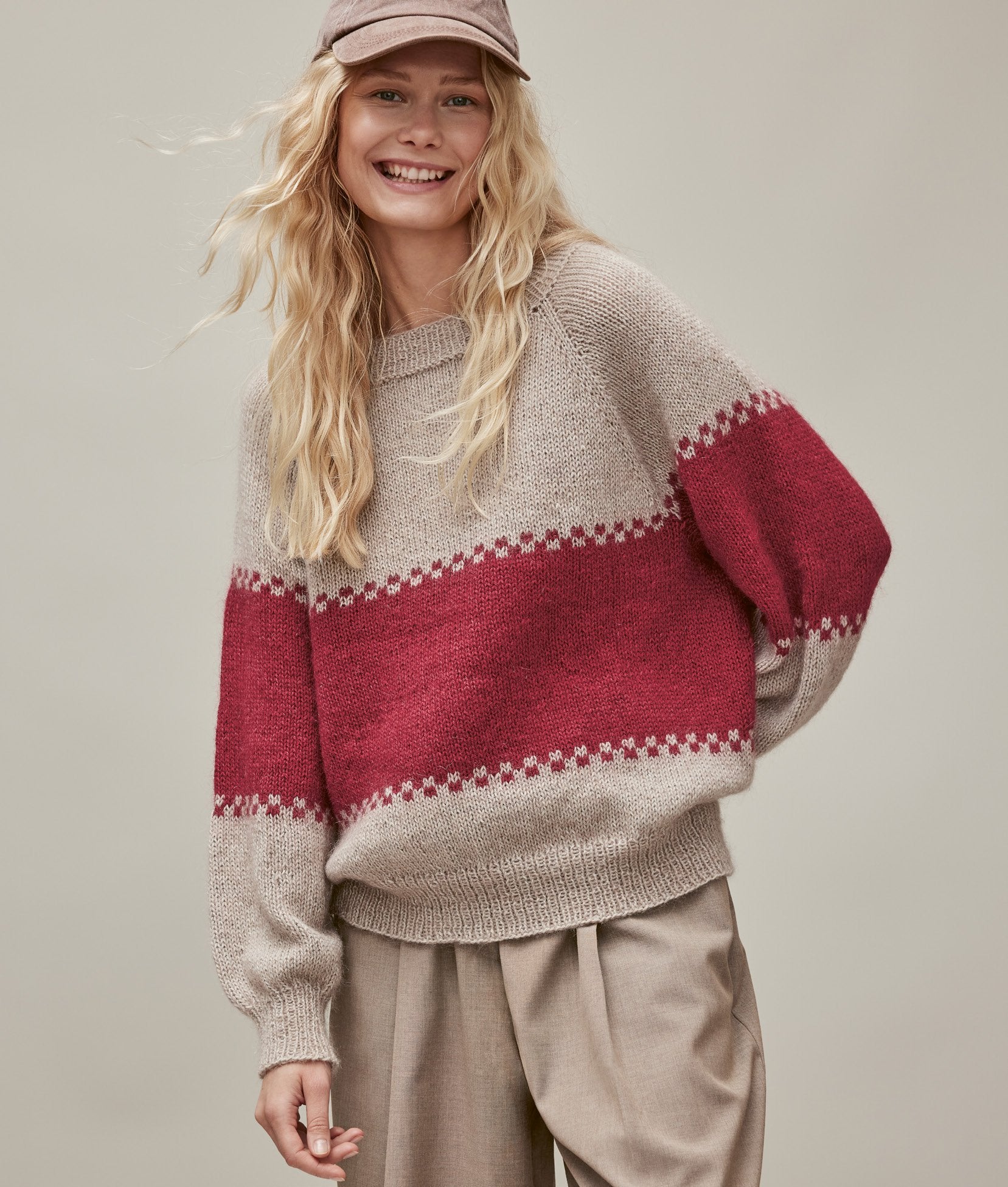 Raglan-Pullover · Natural Lama Fine & Silkhair
